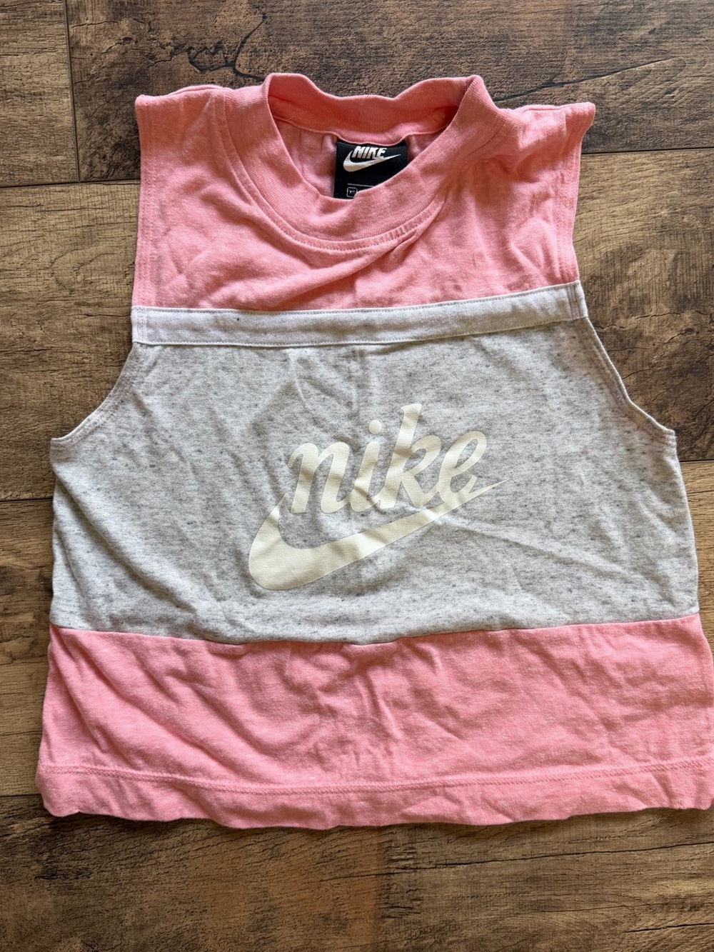 Nike Pink and Gray Colorblock Women’s Tank Top
